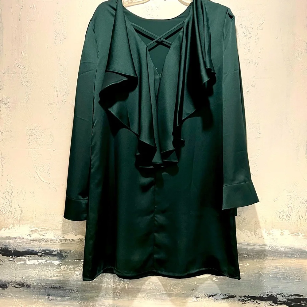 Shift Dress with Ruffle open back - Picture 1 of 8